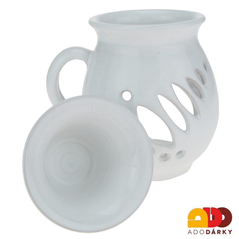 Aromalampa baňatá bílá 13 cm