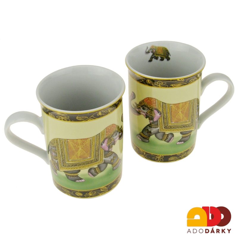 Duo hrnky s odkladači na čajové sáčky sloni 250 ml