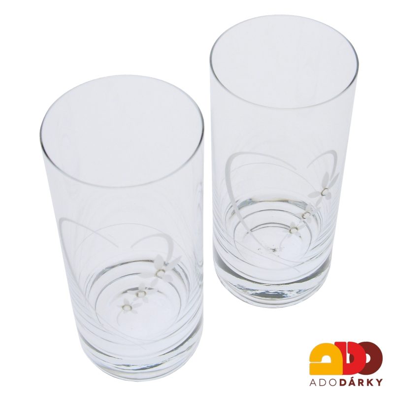 Sklenice na vodu Preciosa srdce 250 ml, 2 ks