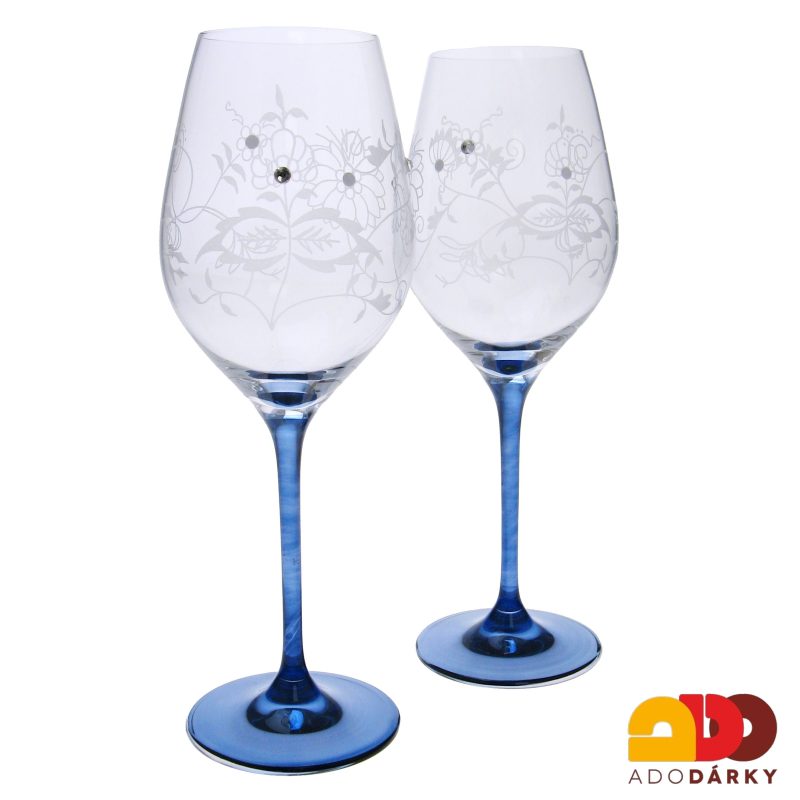 Sada sklenic s karafou Preciosa s cibulákovým dekorem