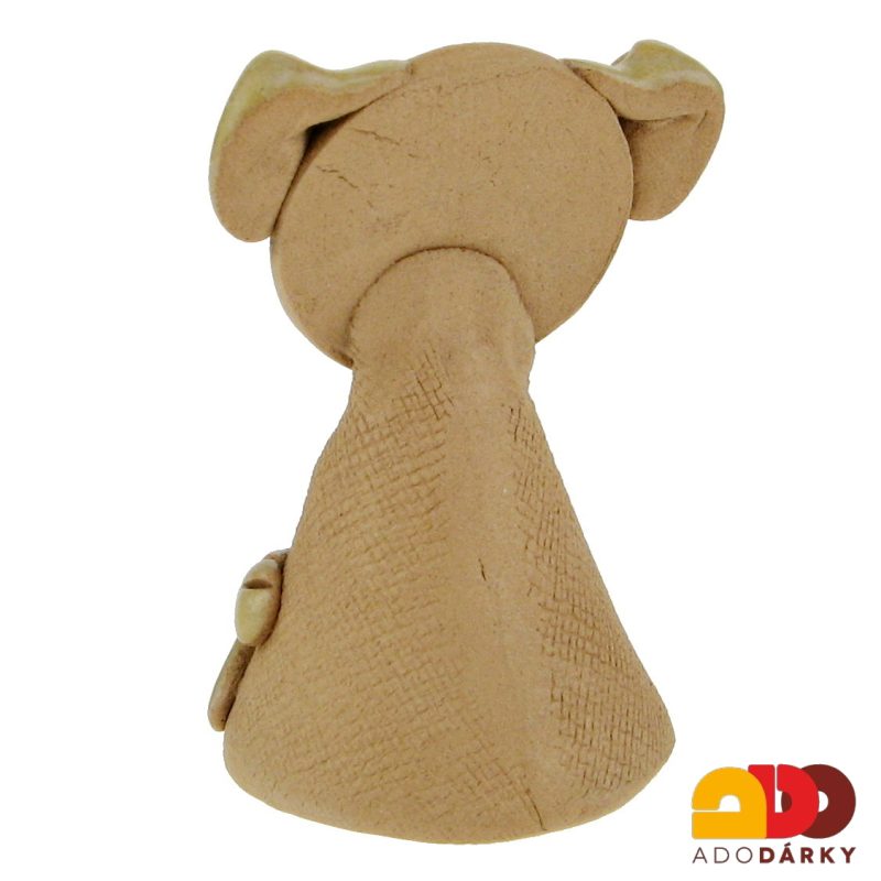 Zvonek pes béžový 7,5 cm