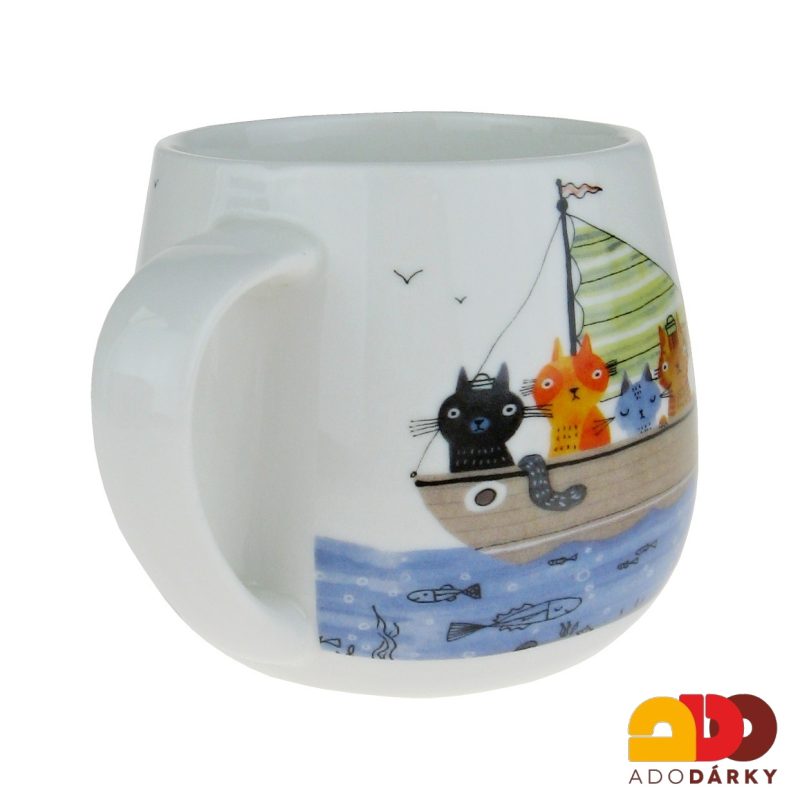 Hrnek kočky na loďce 0,43 l