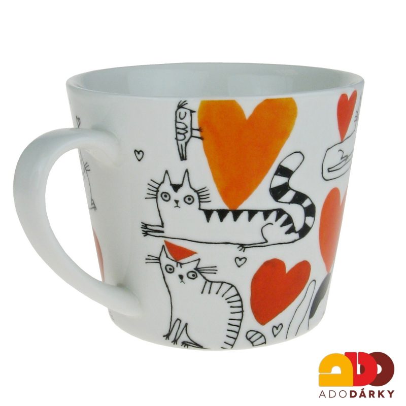 Hrnek kočky se srdíčky 0,61 l