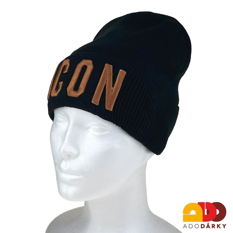 Dámská zimní čepice ICON s lemem černo bronzová