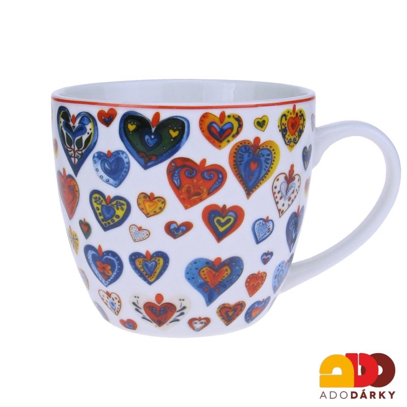 Hrnek s menšími srdíčky 460 ml