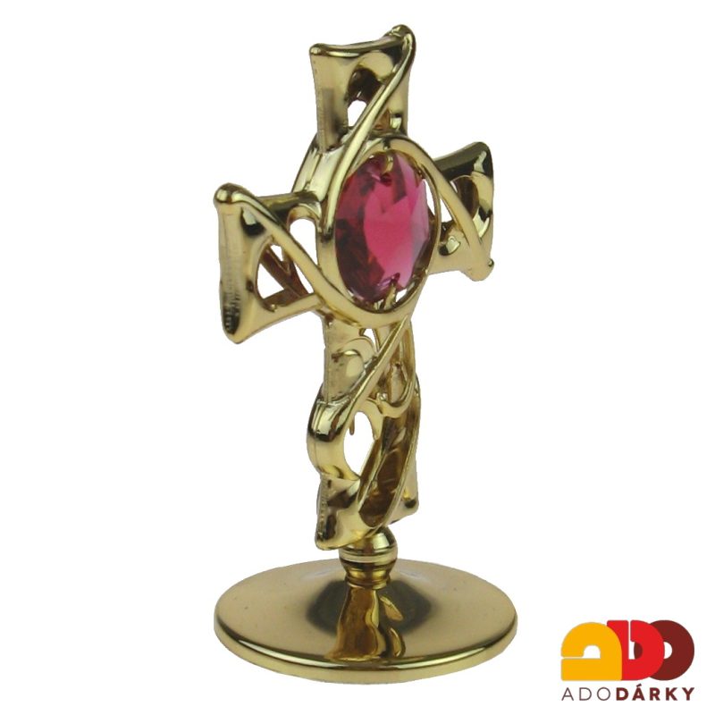 Křížek malý Swarovski 24K 6 cm