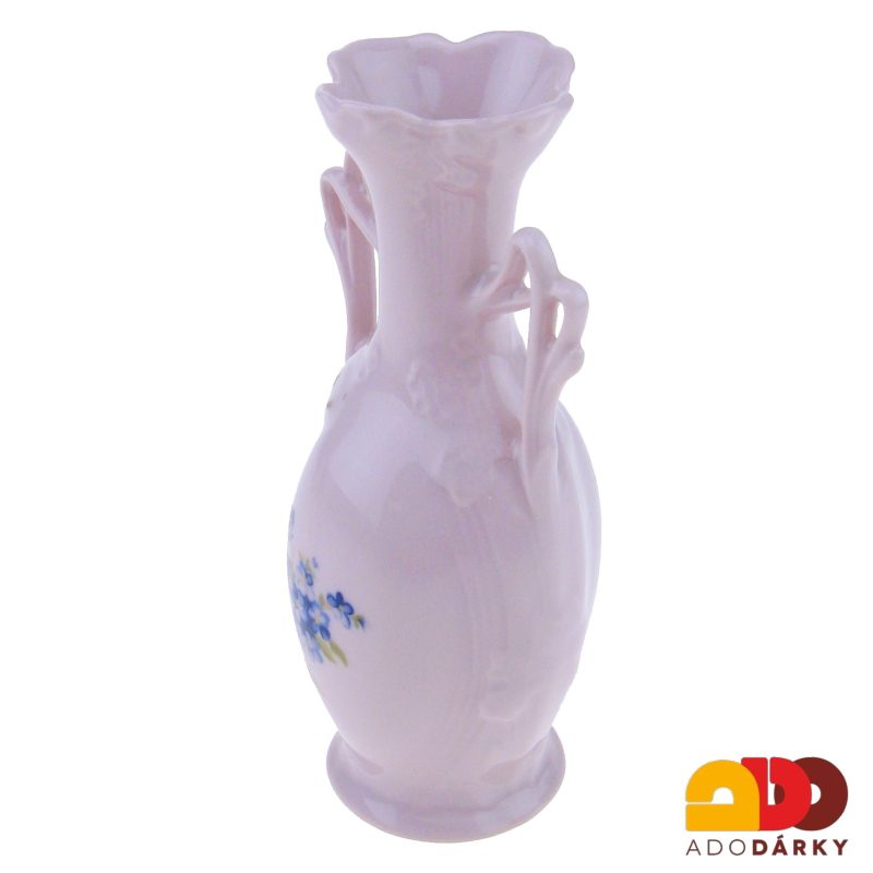 Amfora růžový porcelán pomněnky 13 cm