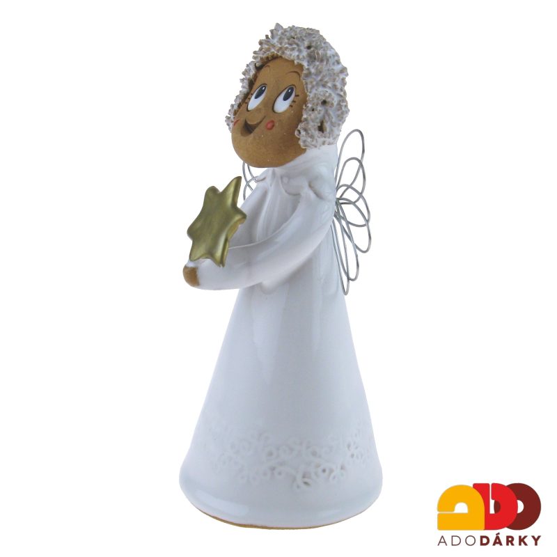 Anděl s drátěnými křídly s hvězdičkou 15 cm