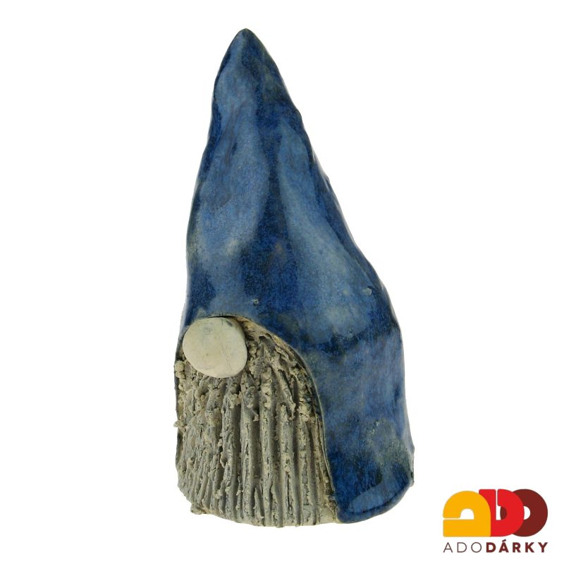 Keramický trpaslík modrý 15 cm