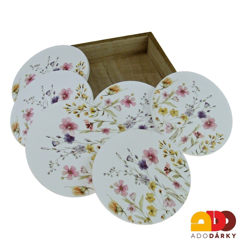 Podtácky barevné květiny 11,5 x 11,5 cm