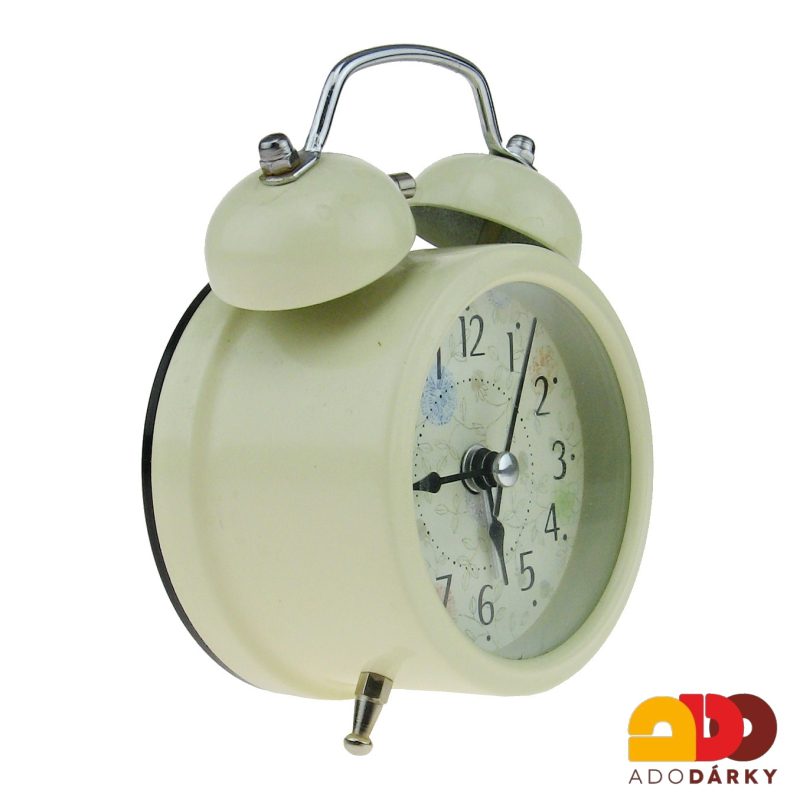 Hodiny budík smetanový Ø 8 cm