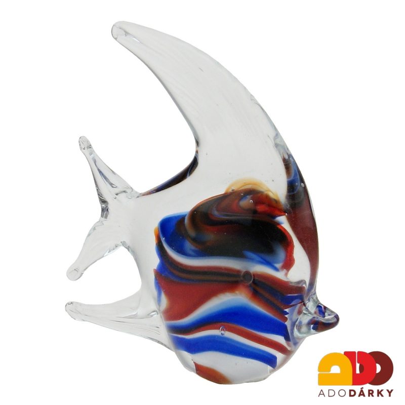 Skleněné těžítko ryba 14,5 cm