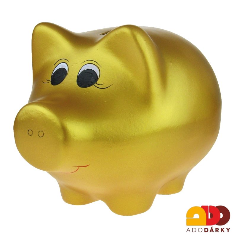 Pokladnička prase zlaté MAXI 33 cm