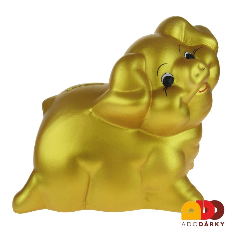 Pokladnička prase obrovské zlaté 28 cm