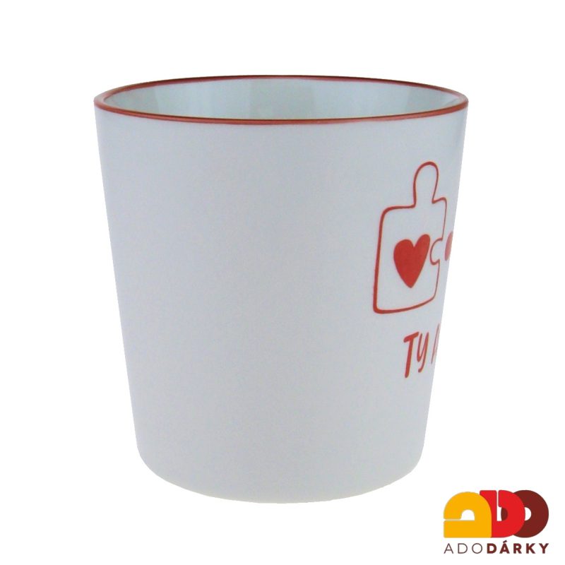 Bílý hrnek s puzzlem "Ty a já" 0,4 l