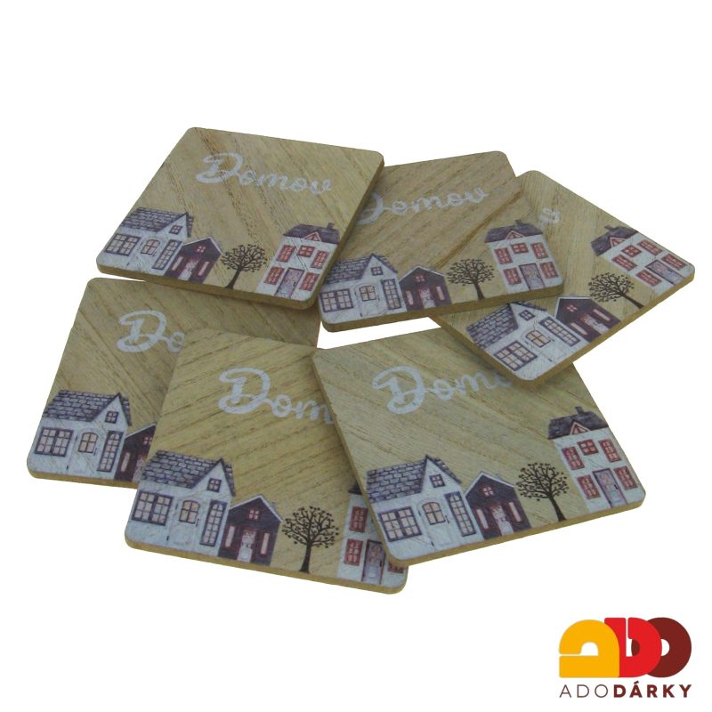 Podtácky "Domov" 11,5 x 11,5 cm