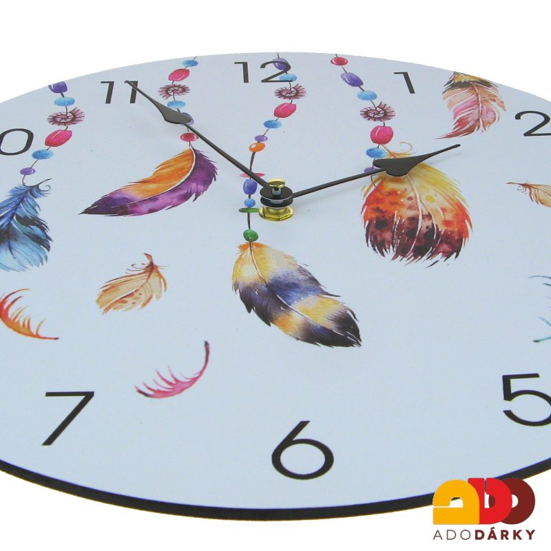 Dřevěné hodiny "Pírka"  Ø 33 cm