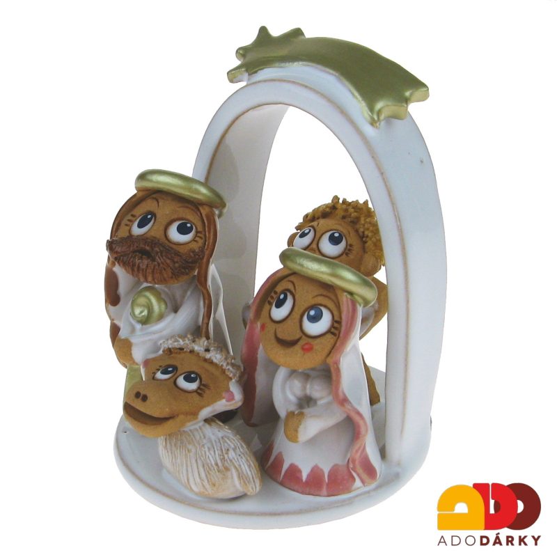 Keramický Betlém bílý 14 cm