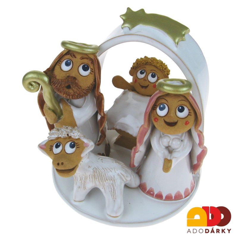 Keramický Betlém bílý 10 cm