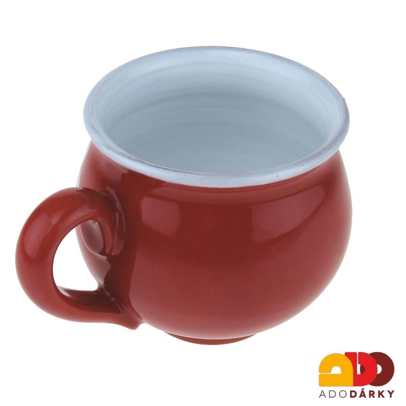 Hrnek baculatý s dvěma kytičkami červený 0,35l