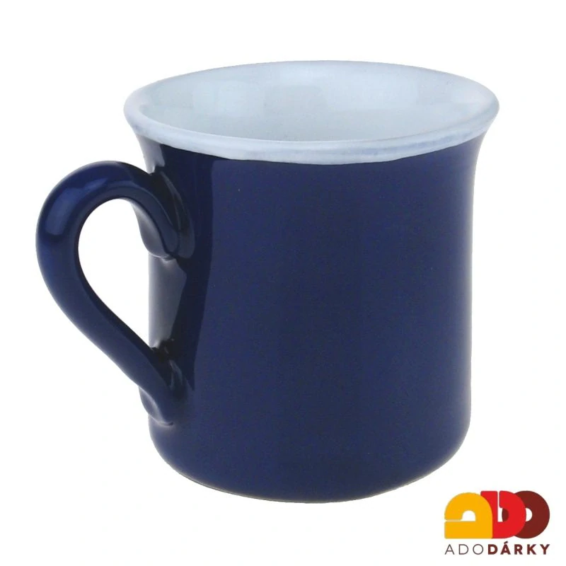 Hrnek rovný modrý s dvěma kytičkami 0,2 l