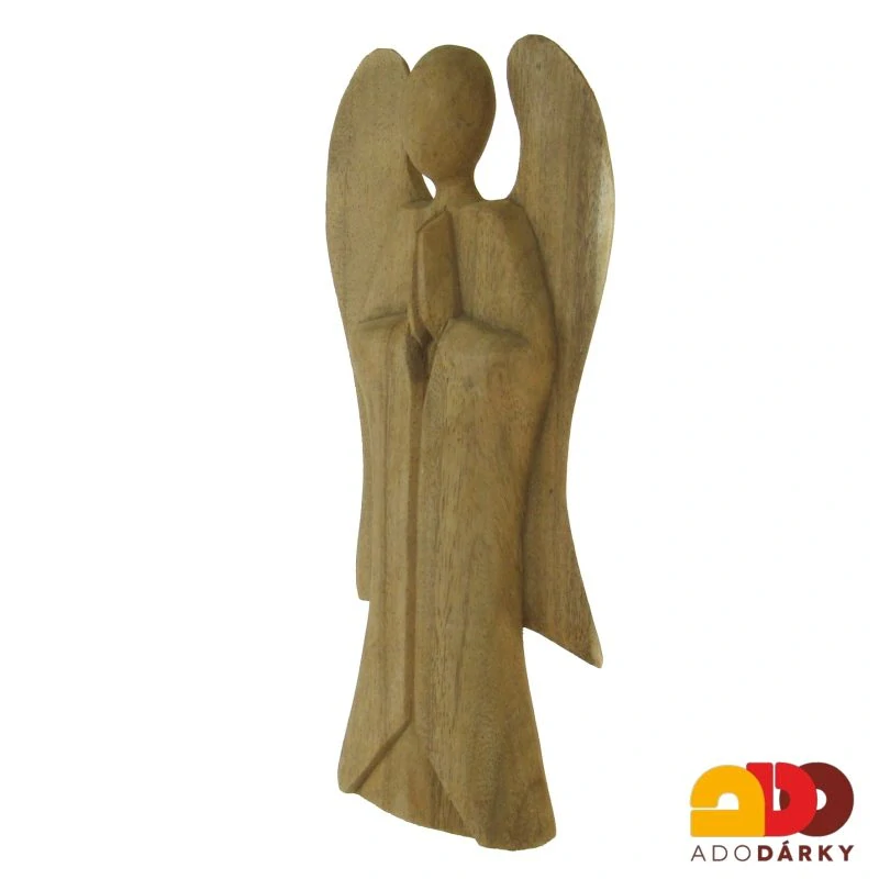 Anděl dřevěný modlící se 30 cm