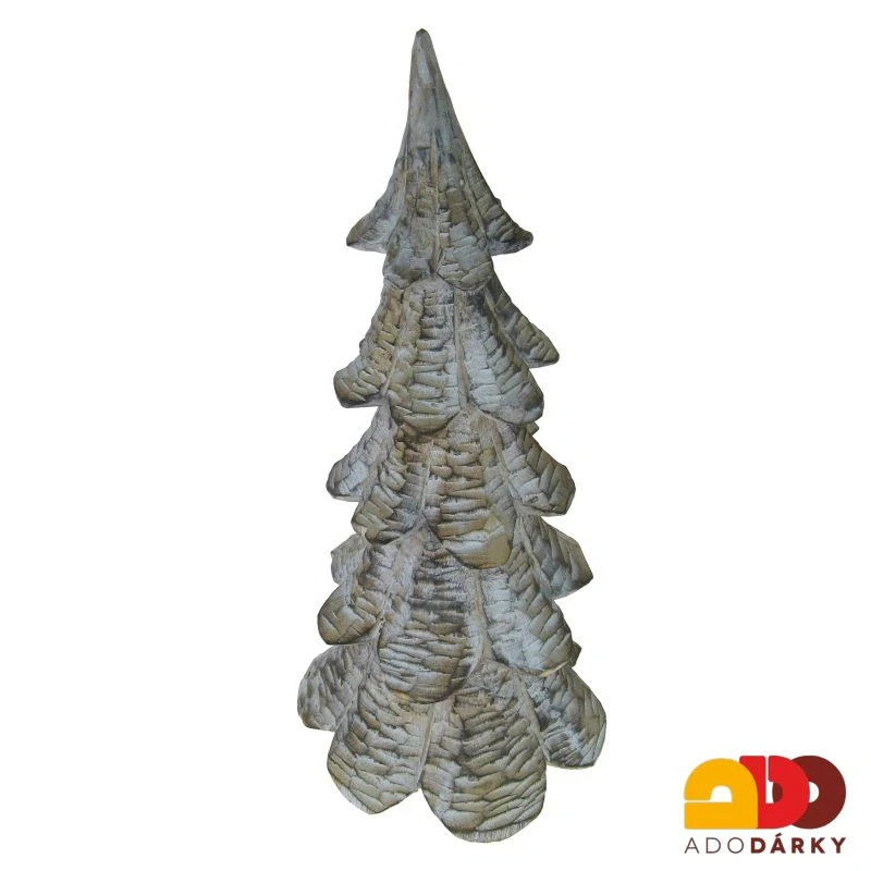 Stromeček dřevěný vyřezávaný 40 cm