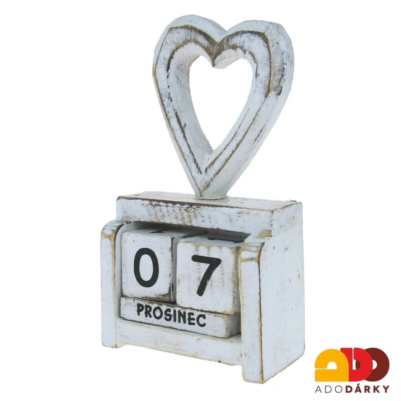 Věčný kalendář se srdcem 13 cm