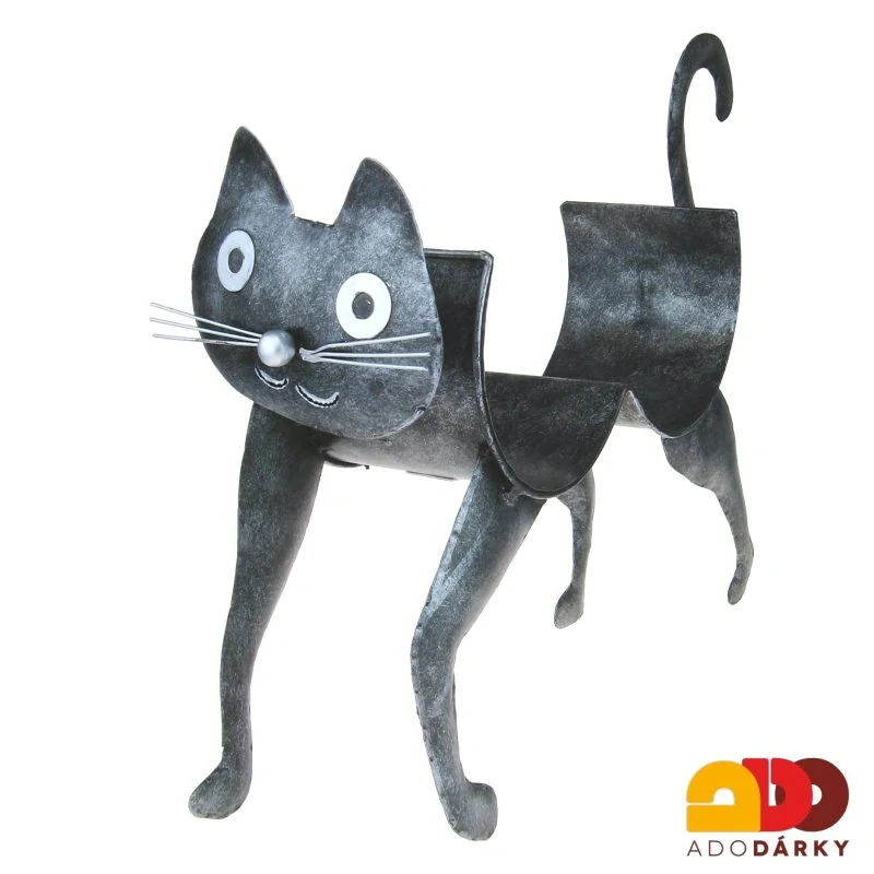 Kovová kočka - držák na toaletní papír 44 cm