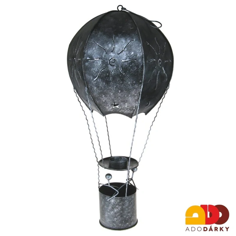 Kovový horkovzdušný balon svícen 65 cm