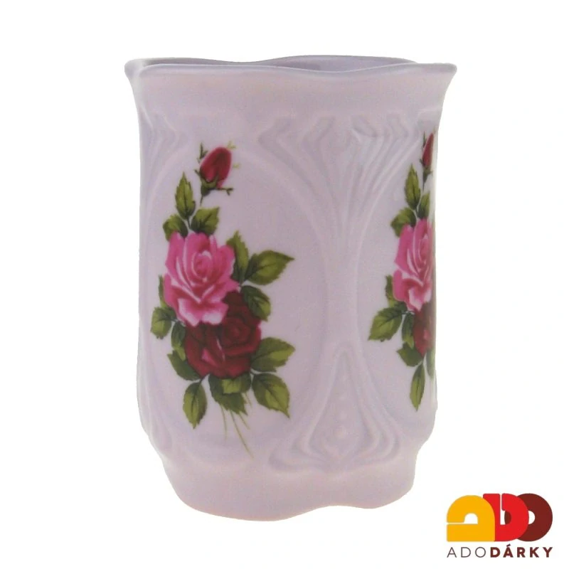 Hrnek růžový porcelán s růžemi 0,18 l