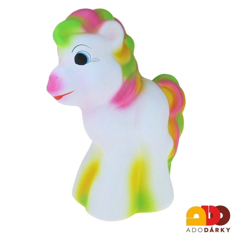 Pokladnička Poník bílo-duhový 31 cm