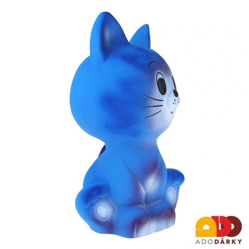 Pokladnička kočka sedící modro-fialová 29 cm