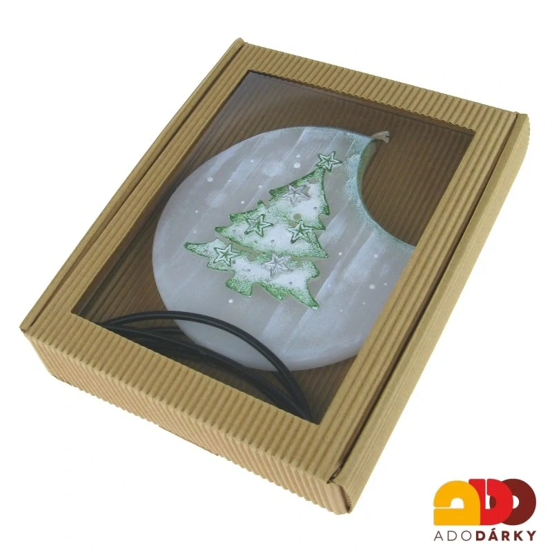 Svíčka 1 knot Vánoční stromeček + kovový stojánek