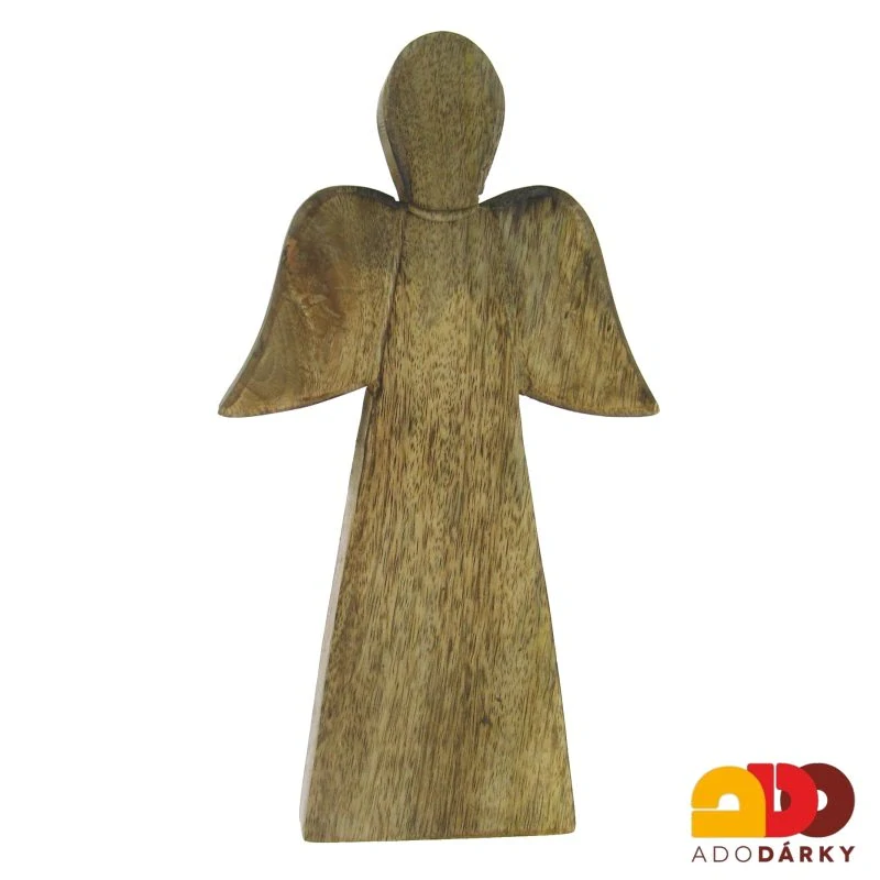 Jednoduchý dřevěný anděl 24,5 cm