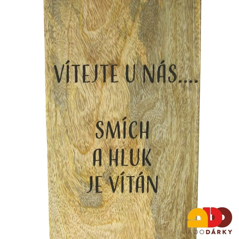 Dřevěná vítací cedule "Vítejte u nás..." 80 cm