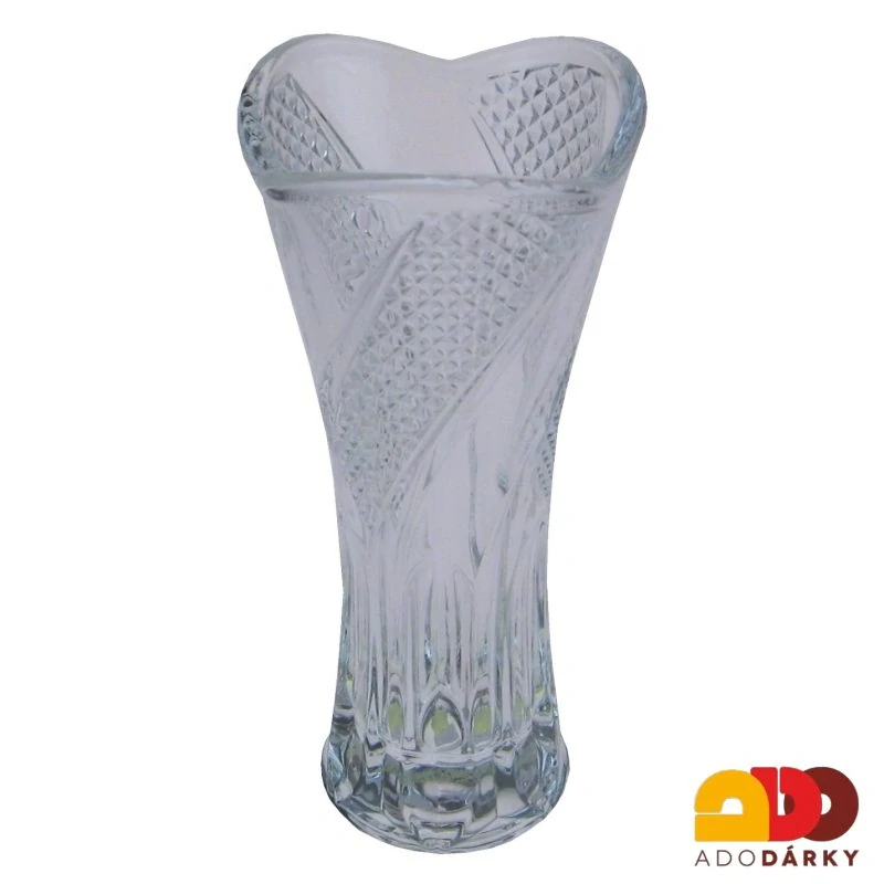 Skleněná váza lisované sklo 18 cm