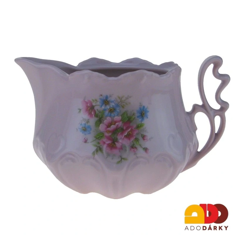 Mlékovka růžový porcelán nižší gladys - květy 0,3l