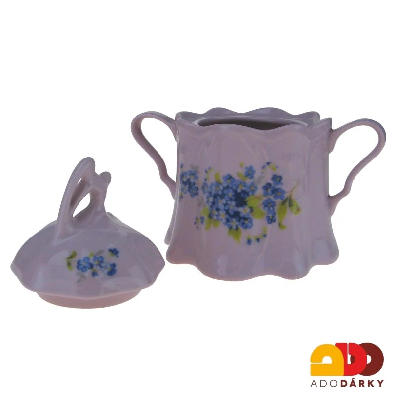 Cukřenka růžový porcelán pomněnky 0,3l