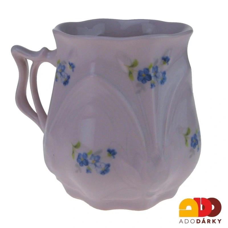 Hrnek růžový porcelán pomněnky 0,2 l