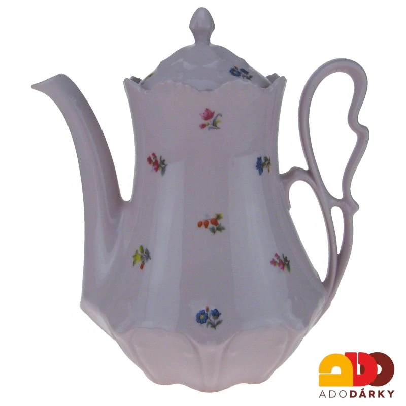 Konvice růžový porcelán házenka 1,35l