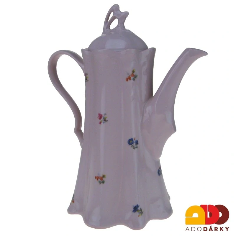 Konvice růžový porcelán házenka 1l