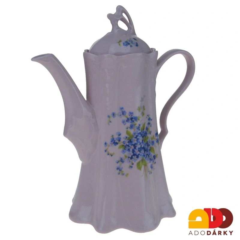 Konvice růžový porcelán pomněnky 1l