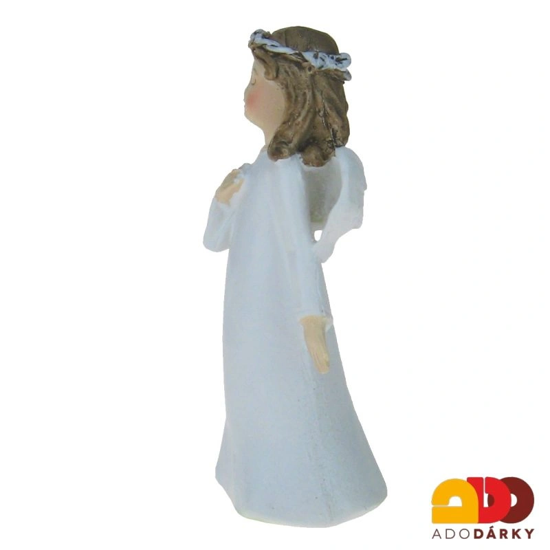 Anděl maličký v bílých šatech 7,5 cm