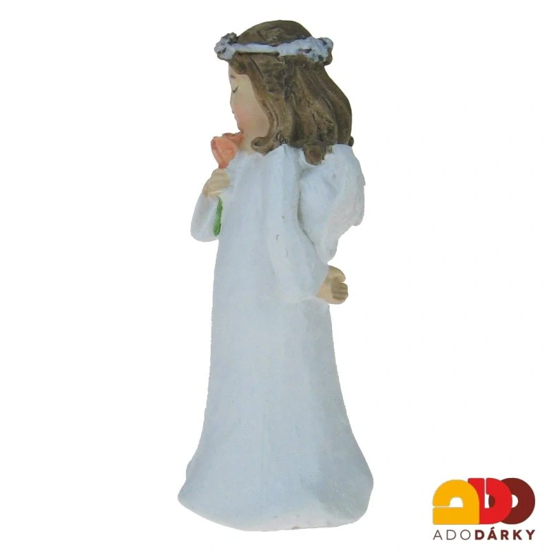 Anděl maličký s květinou 7,5 cm