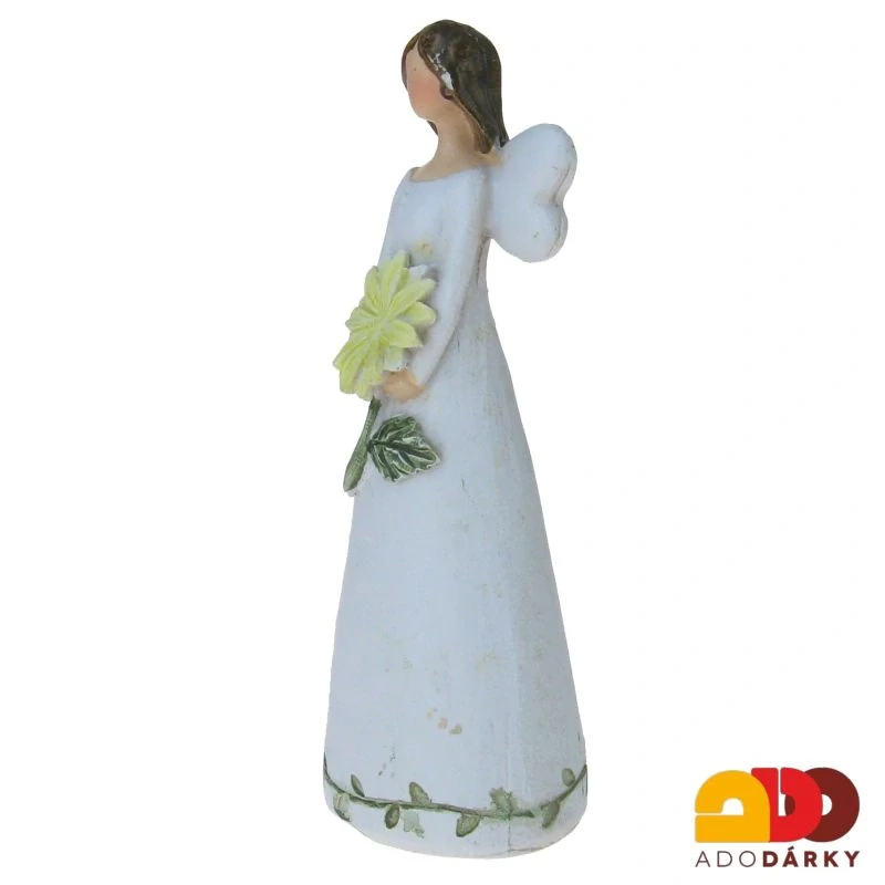 Anděl malý s velkým žlutým květem 12 cm
