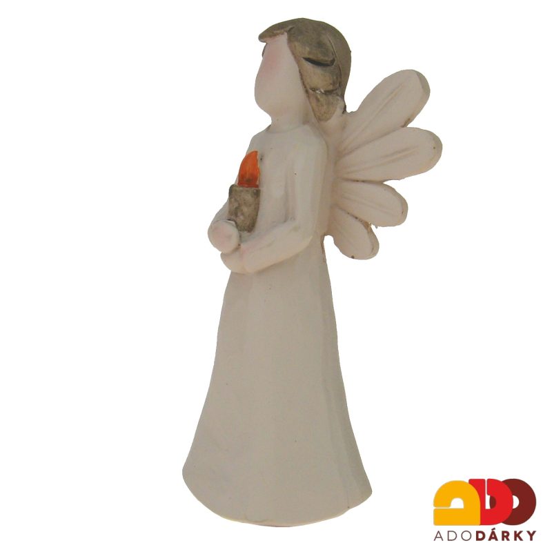 Anděl kávový se svíčkou 10 cm