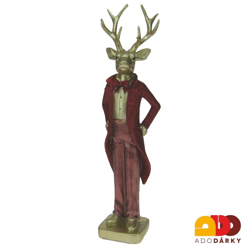 Červeno - zlatý jelen - člověk 31,5 cm