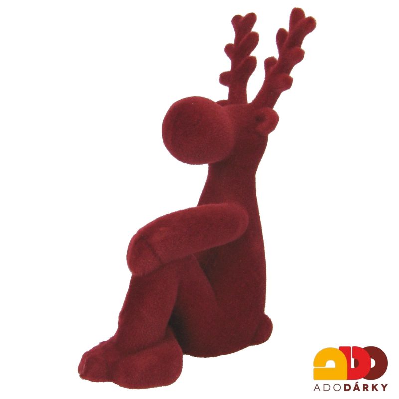 Sedící sob sametový 19 cm