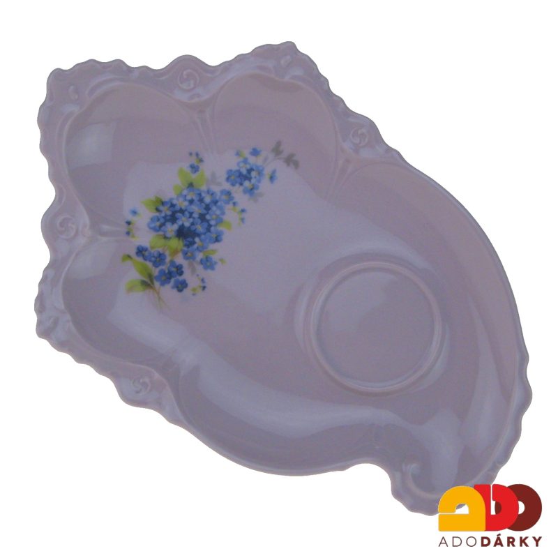 Snídaňová sada 2 hrnků s podšálkem růžový porcelán pomněnky 120 ml
